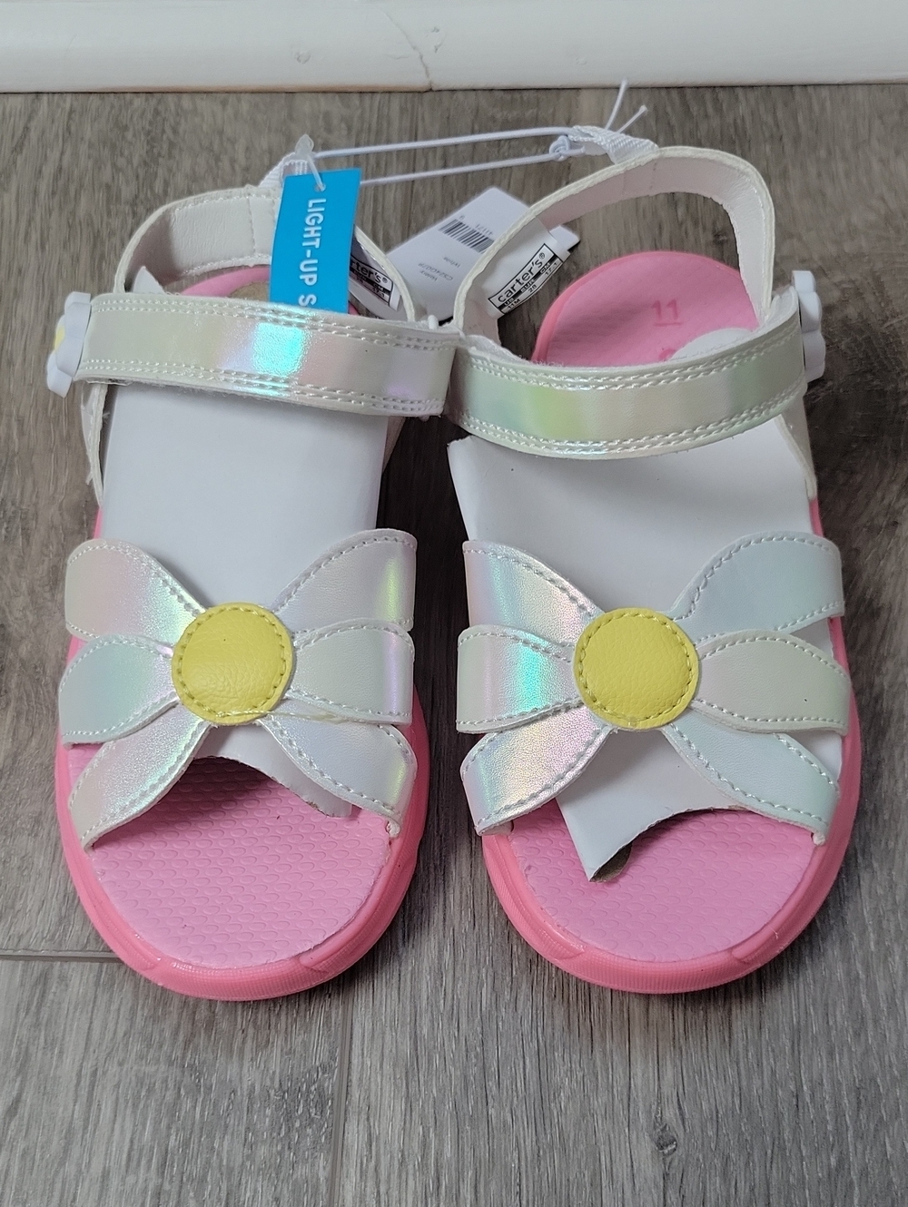 Carter's Girls Size 11 Light Up Daisy Sandals NWT